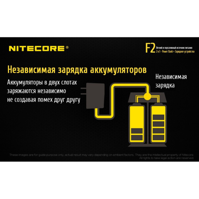 Зарядний пристрій Nitecore F2, 2 в 1 