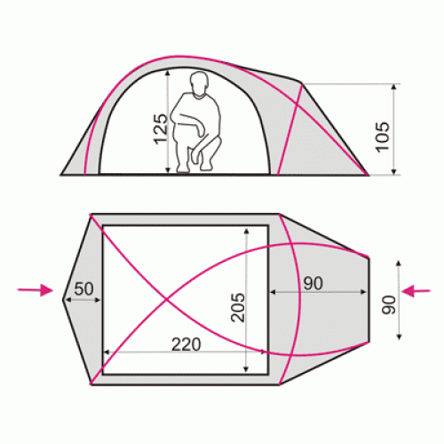 Намет Terra Incognita Ksena 3 (вишневий) 