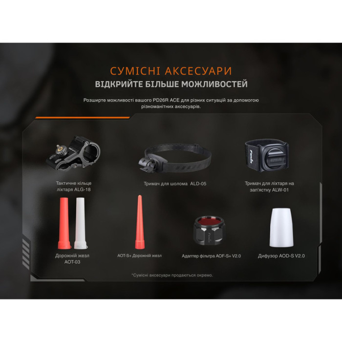 Ліхтар тактичний кишеньковий Fenix PD26R ACE 1300 лм 