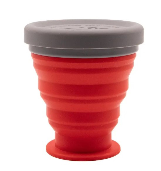 Стакан складаний силіконовий з кришкою Tramp 200мл червоний 