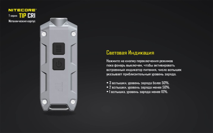 Ліхтар Nitecore TIP CRI чорний 