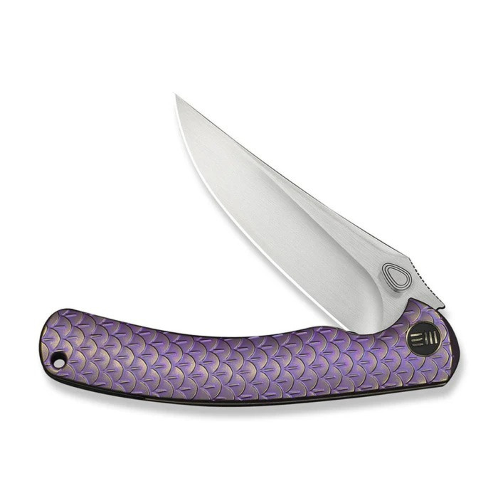 Ніж складаний туристичний Weknife Dracarys, (9.1 см) Böhler M390 / титан 6AL4V фіолетовий/золотий 