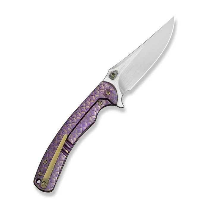 Ніж складаний туристичний Weknife Dracarys, (9.1 см) Böhler M390 / титан 6AL4V фіолетовий/золотий 