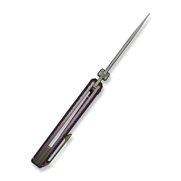 Ніж складаний туристичний Weknife Dracarys, (9.1 см) Böhler M390 / титан 6AL4V фіолетовий/золотий 