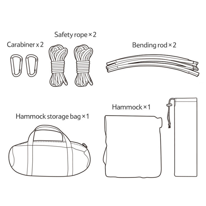 Гамак з дугами без перекидання Naturehike NH22DC008, темно-синій 