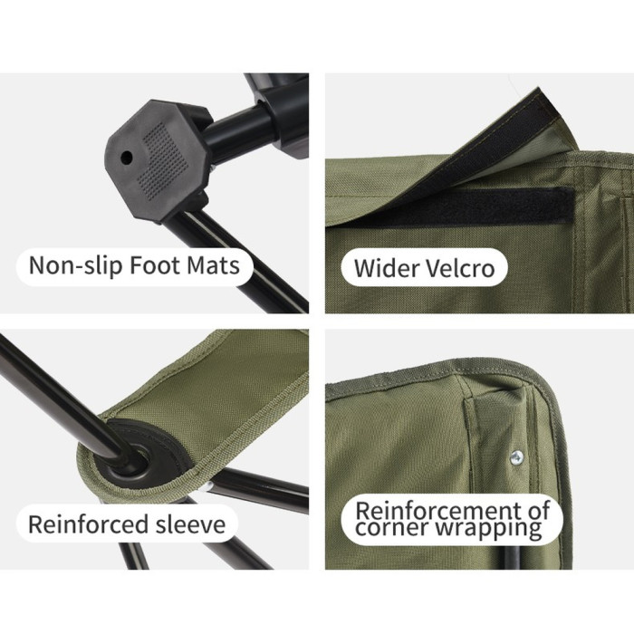 Стілець складаний Naturehike Sea Star 002 CNK2550JJ019, вуглецева сталь, олива 