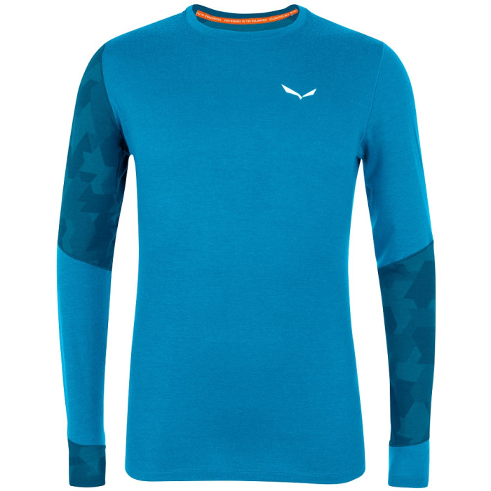 Термофутболка чоловіча Salewa CRISTALLO WARM AMR L /S TEE-блакитна 