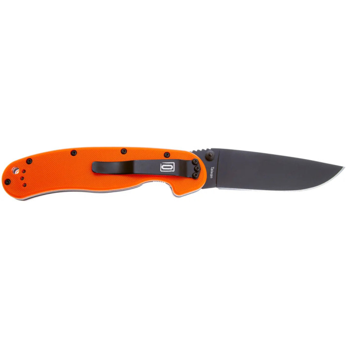 Ніж Ontario Knife RAT I Black Blade Linerlock orange 