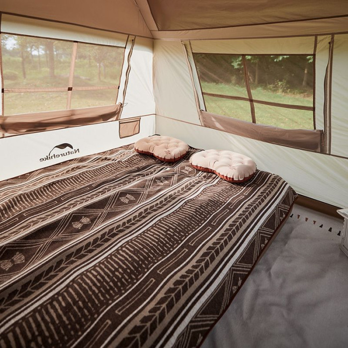 Намет з навісом Naturehike Village CNK2300ZP022, коричневий малий 