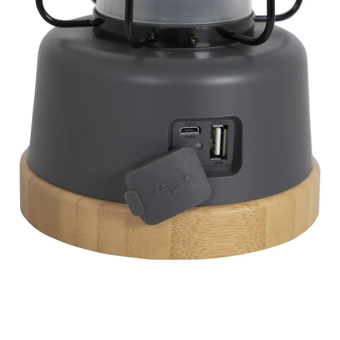 Ліхтар кемпінговий Bo-Camp Harlington Rechargable Dimming 370 Lumen Bamboo-Grey (5818921)