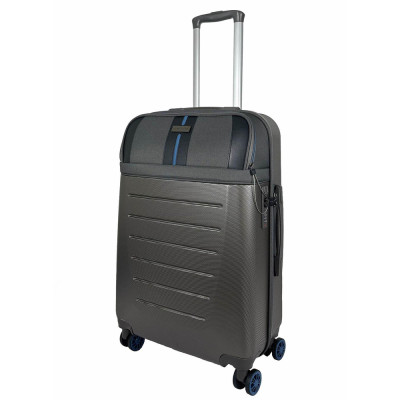 Валіза Semi Line 24" (M) Dark Brown/Blue Line (T5736-2)