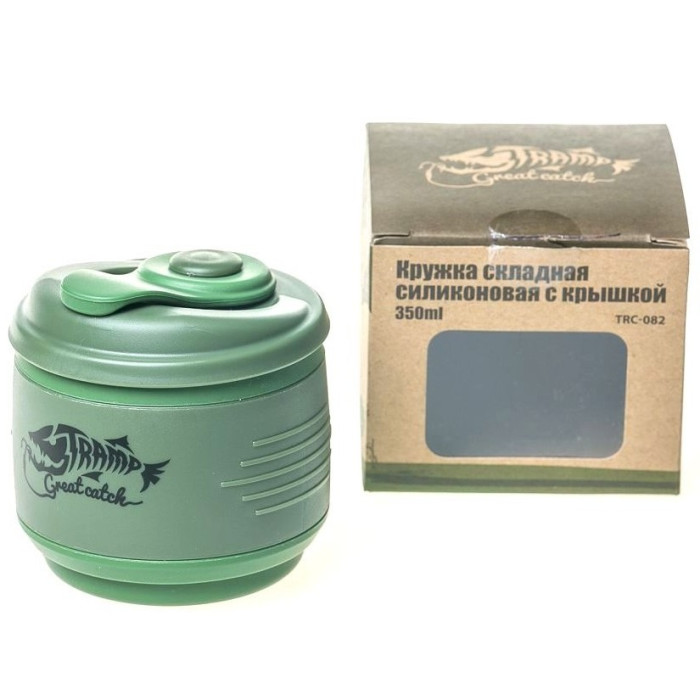 Кружка складна силіконова з кришкою Tramp TRC-082-green 