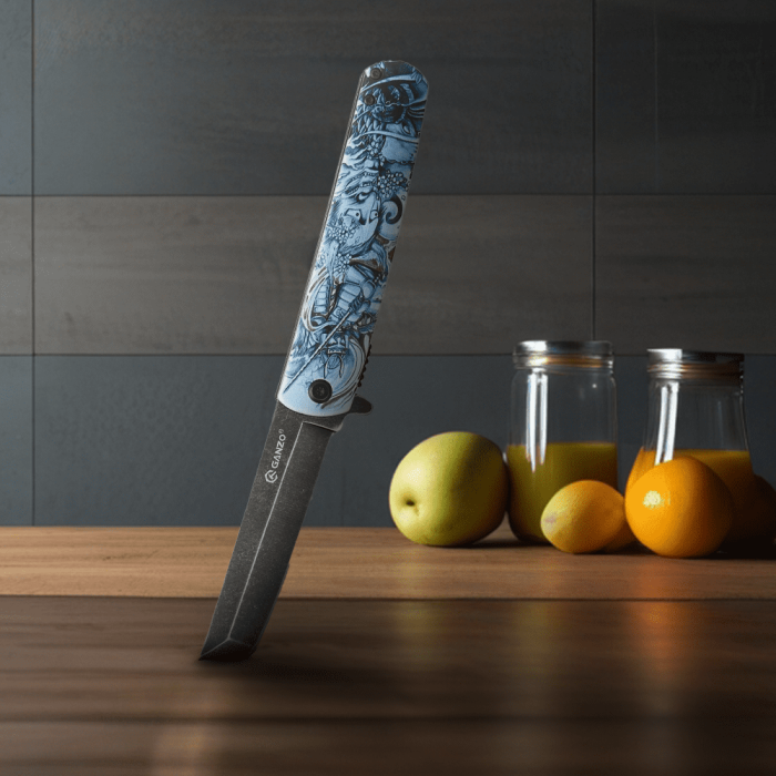 Ніж складаний Ganzo G626-GS сiрий самурай 