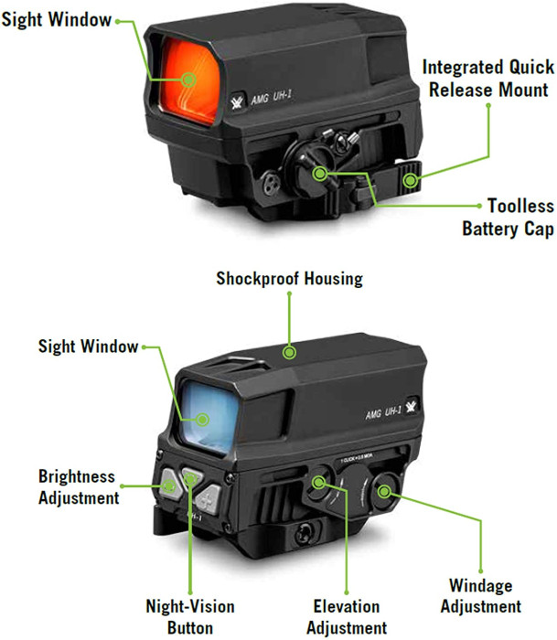 Приціл коліматорний Vortex Razor AMG UH - 1 Gen II Holographic Sight (AMG-HS02) 