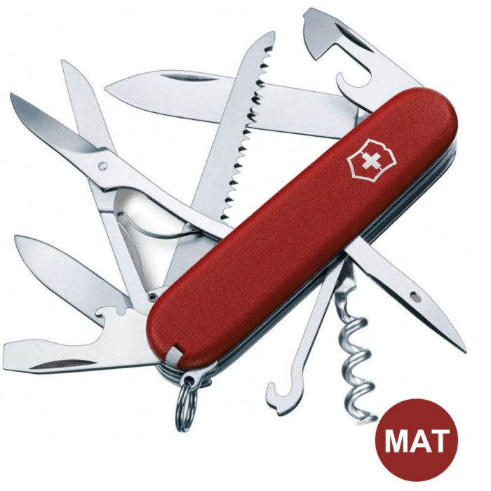 Складаний ніж Victorinox HUNTSMAN MAT червоний матовий лак 