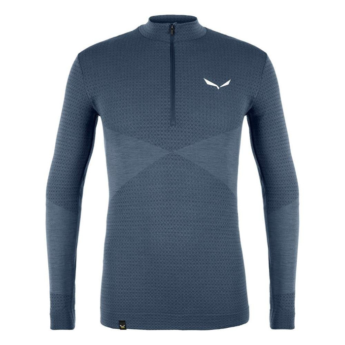Термофутболка чоловіча Salewa ZEBRU RESPONSIVE 1/2 ZIP TEE - синя 