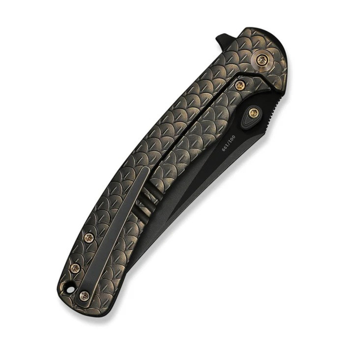 Ніж складаний туристичний Weknife Dracarys, (9.1 см) Böhler M390 / титан 6AL4V бронзовий/чорний 