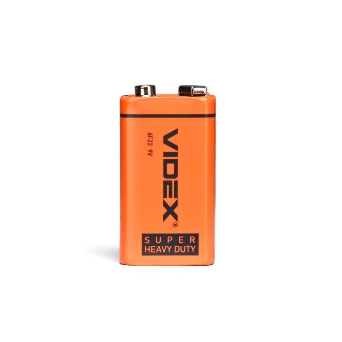 Батарейки сольові Videx 6F22/9V (Крона) 1шт упак