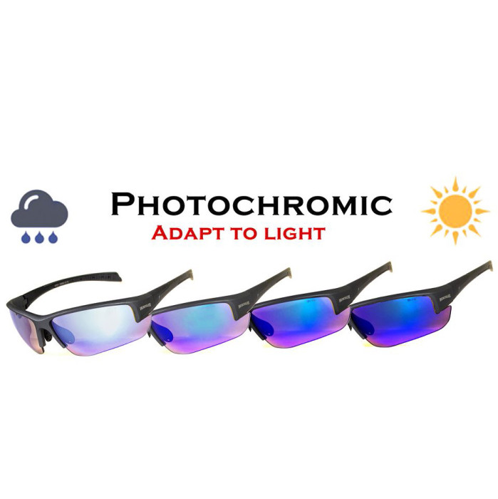 Окуляри Global Vision Hercules - 7 Photocromic (G-Tech blue) фотохромні дзеркальні сині 