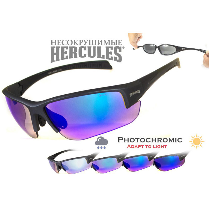 Окуляри Global Vision Hercules - 7 Photocromic (G-Tech blue) фотохромні дзеркальні сині 