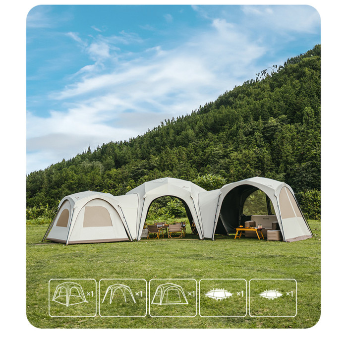 Тент для кемпінгу Naturehike CNK230WS014, 4.6 м * 4,0 м, бежевий 