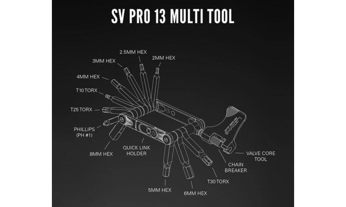 Мультитул Lezyne SV PRO 13 Сріблястий 