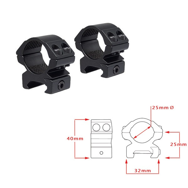 Кільця Hawke Matchmount 1" /Weaver /Low 