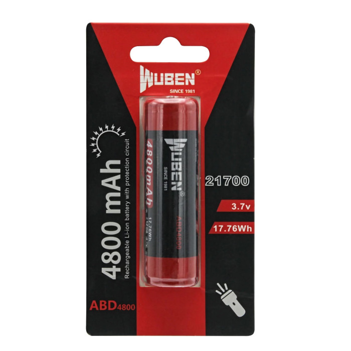 Акумулятор Wuben 21700 3.7 V 4800 mAh Protection 