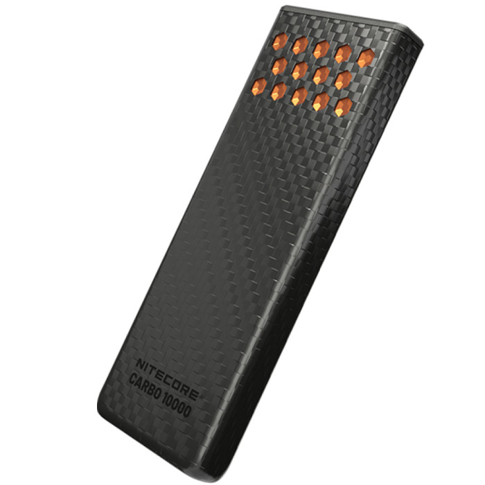Зовнішній зарядний пристрій Power Bank Nitecore CARBO 10000 GEN2 (30W, QC 3.0, 10000mAh), чорно-помаранчевий 