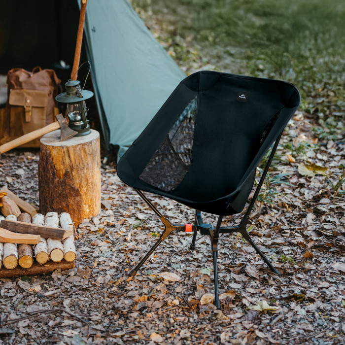 Стілець складаний ультралегкий Naturehike CNK2550JJ013 Yamami YL01, розмір М, алюміній, сірий 