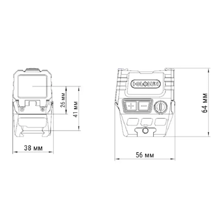 Приціл коліматорний Holosun AEMS точка 2 MOA + коло 65 МОА 