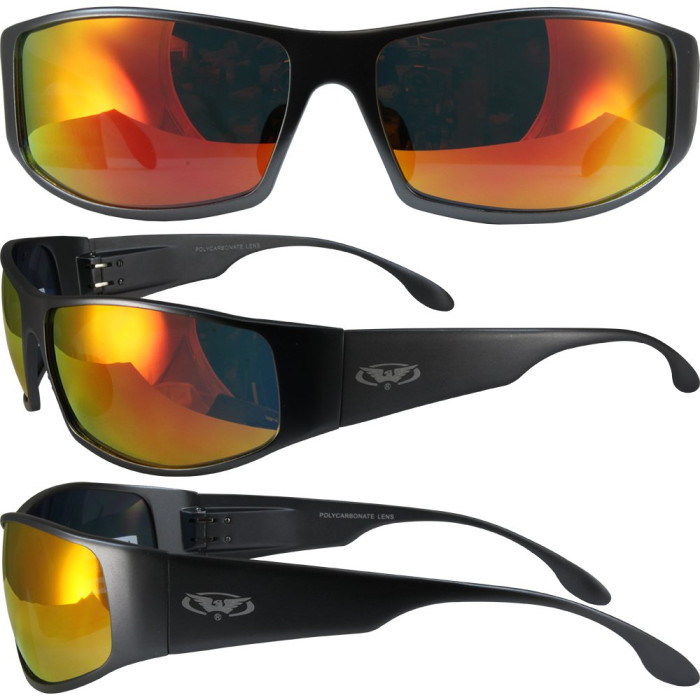 Окуляри Global Vision Bad-ASS 1 Gunmetal (G-Tech red) дзеркальні червоні в металевій оправі 