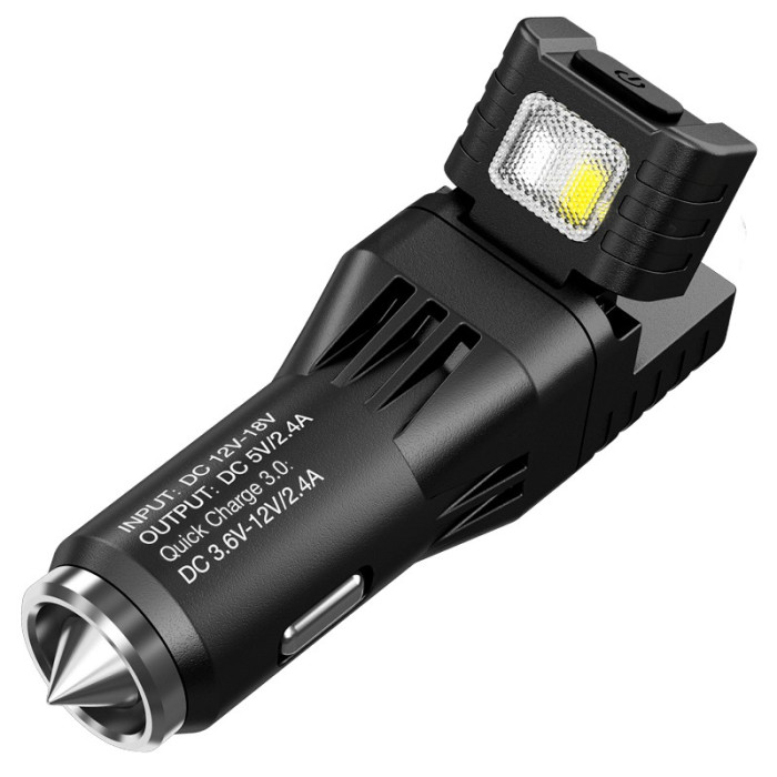 Ліхтар від прикурювача + автомобільний зарядний пристрій Nitecore VCL10 
