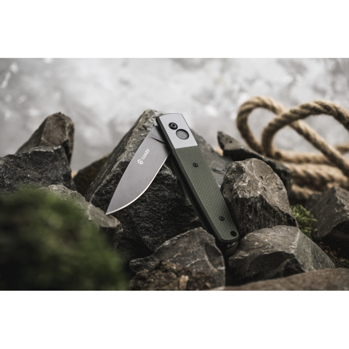 Ніж складаний Ganzo G721B-GR зелений, чорний клинок 