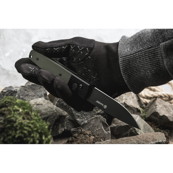 Ніж складаний Ganzo G721B-GR зелений, чорний клинок 