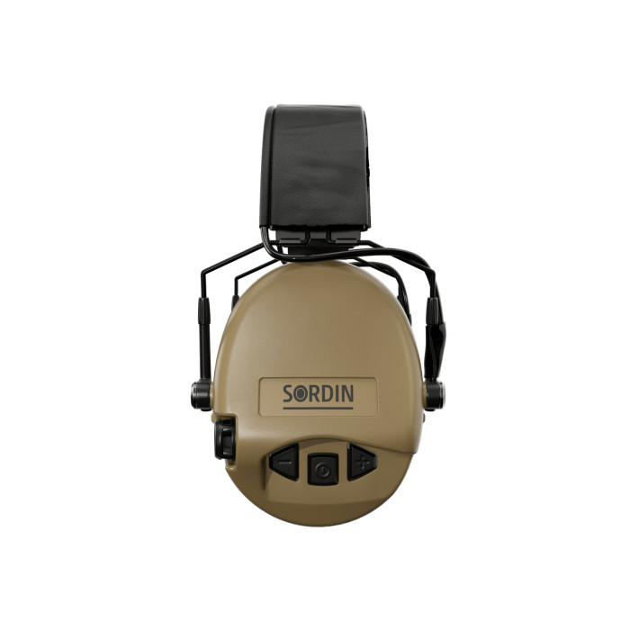 Навушники Sordin Supreme Mil AUX Шкіряне наголов'я, Пісочні 