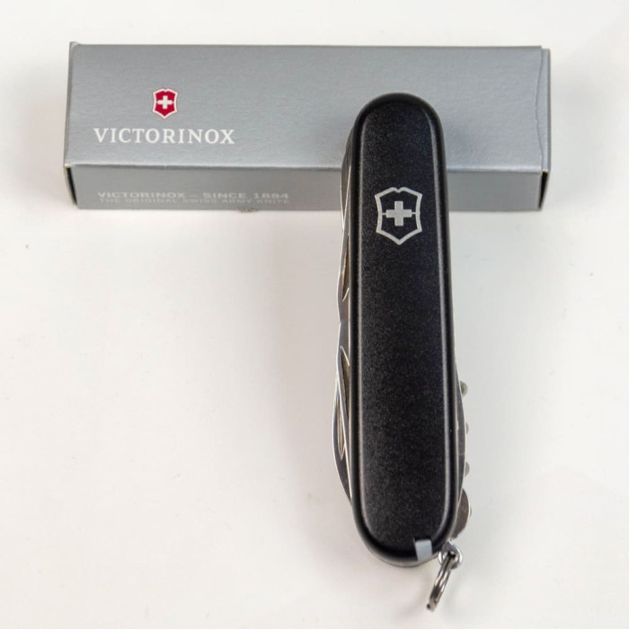 Складаний ніж Victorinox HUNTSMAN MAT чорний матовий лак 