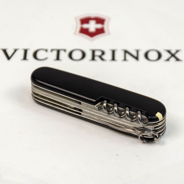 Складаний ніж Victorinox HUNTSMAN MAT чорний матовий лак 