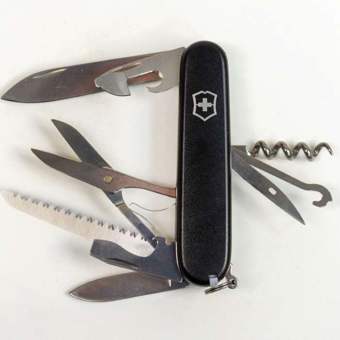 Складаний ніж Victorinox HUNTSMAN MAT чорний матовий лак 