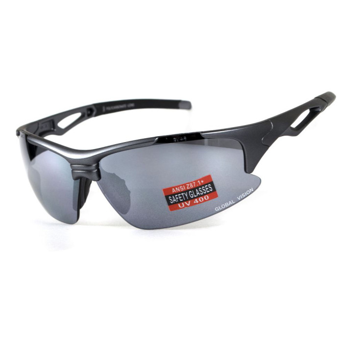 Окуляри Global Vision Friday Gray (silver mirror) дзеркальні чорні 
