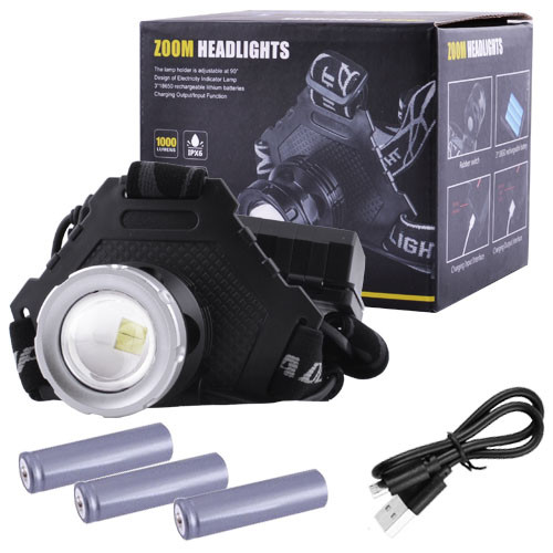 Налобний ліхтар Police T50Pro-HP50, ЗУ micro USB, 3x18650, signal light, zoom, power bank 