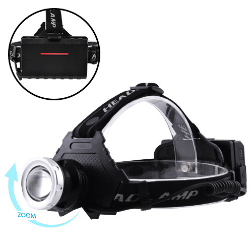 Налобний ліхтар Police T50Pro-HP50, ЗУ micro USB, 3x18650, signal light, zoom, power bank 