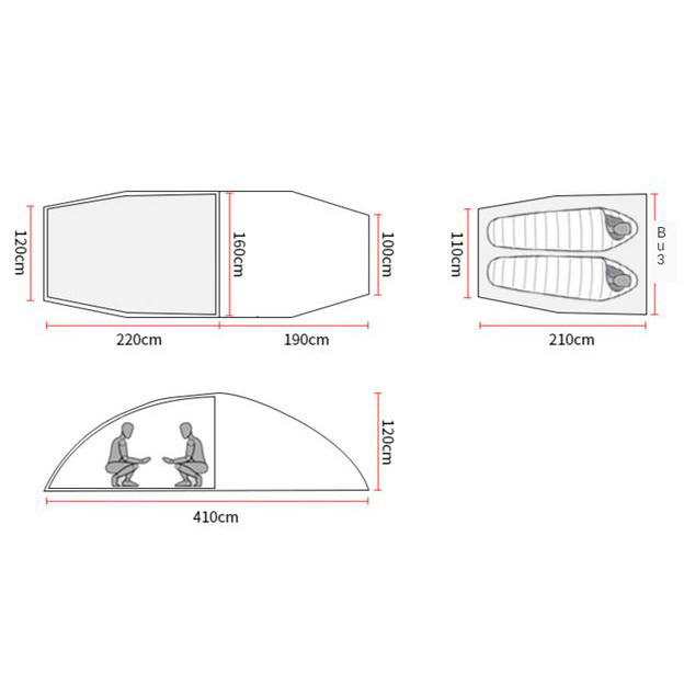 Намет 3F Ul Gear Taihang 2 210T темно-зелений 