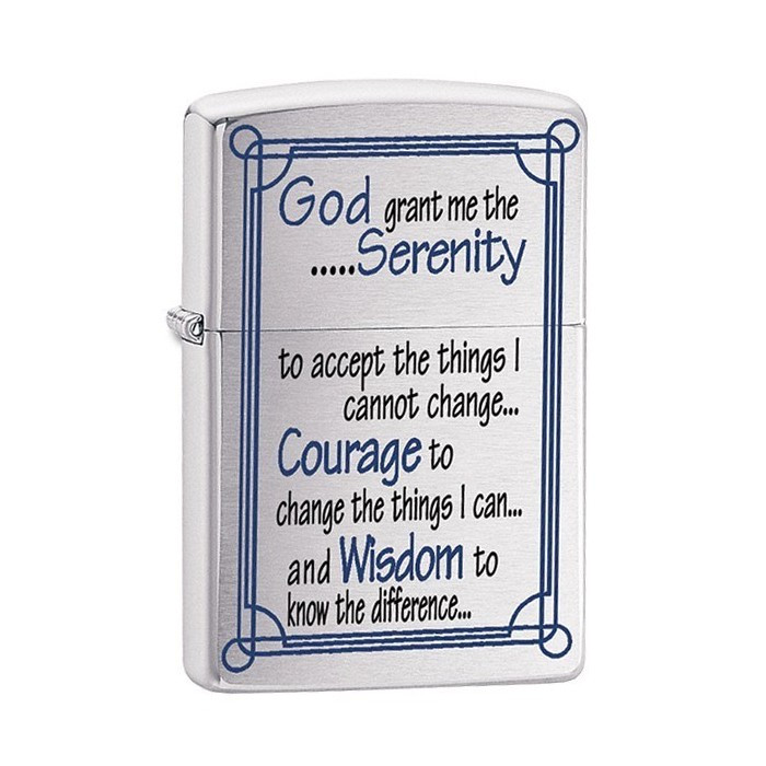 Запальничка Zippo 200, Serenity Prayer Brushed Chrome, 24355 