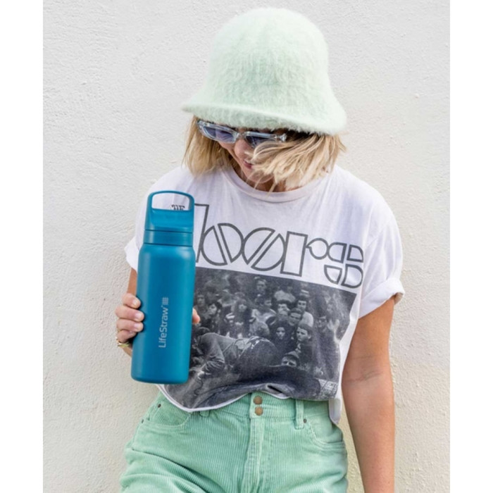 Пляшка-фільтр для води LifeStraw Go SS Filter Bottle, 1 л, Polar White (LSW LGV41SWHWW) 