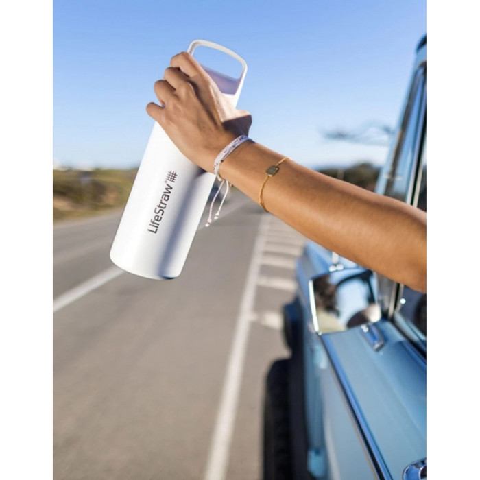 Пляшка-фільтр для води LifeStraw Go SS Filter Bottle, 1 л, Polar White (LSW LGV41SWHWW) 