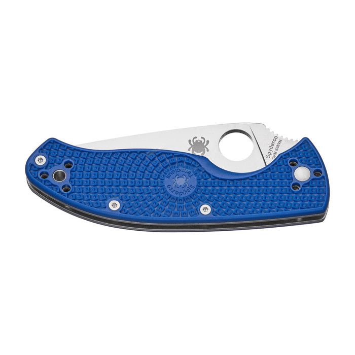 Ніж Spyderco Tenacious, S35VN, полусеррейтор blue 