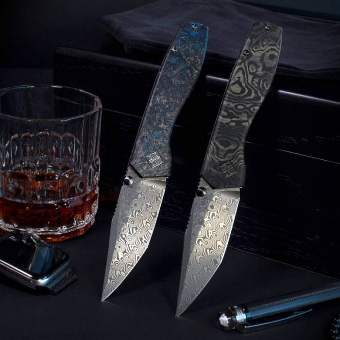 Ніж Ocaso Delos, Black Dunes, Damascus 