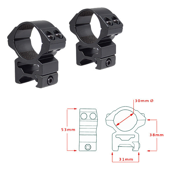 Кільця Hawke Matchmount 30mm /Weaver /High 