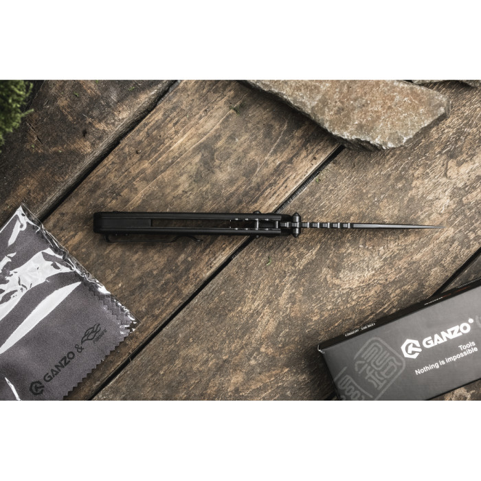 Нiж складаний Ganzo G768PT-BK чорний клинок 